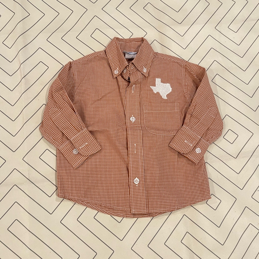 Endzone Spirit Checkered Texas Button Down